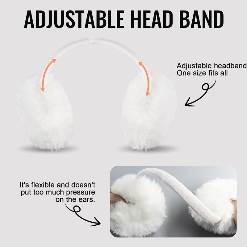 FSTEOE Winter Ear Muffs Women Warm Earmuff Girls Ear Warmers Soft Plush Outdoor Adjustable Ear Cover - Image 5